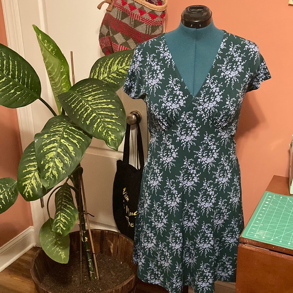 Green & Blue Floral Dress